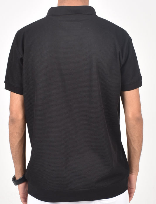 polo textured t-shirt 'black'